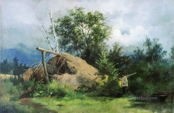 あばら家 1861 古典的な風景 イワン・イワノビッチの木々 Oil Paintings